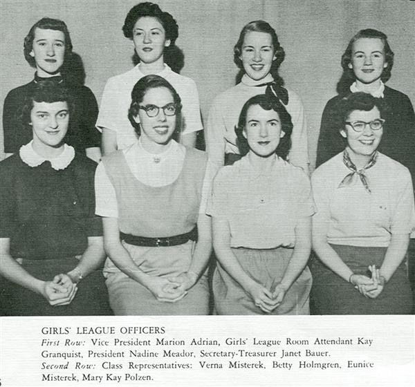 1953 Girls league officers 