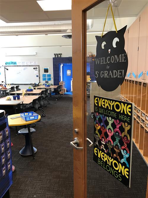 open door to Mrs. Fennell's classroom 