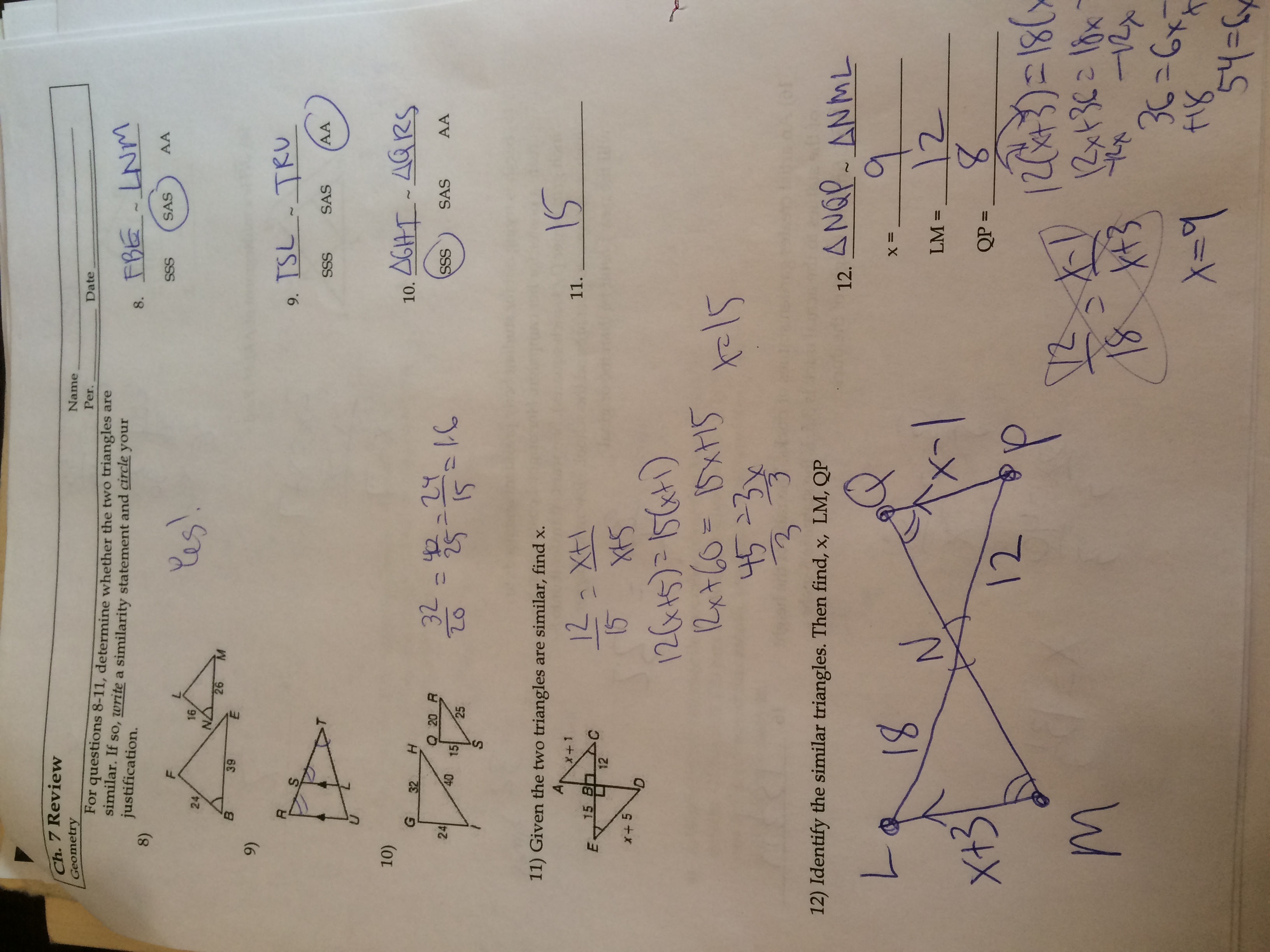 Geometry Chapter 5 Review Worksheet - Escolagersonalvesgui
