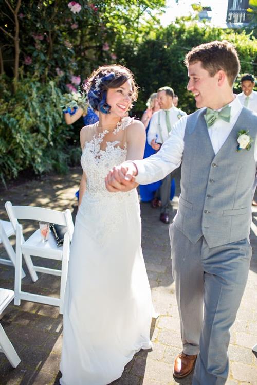 Mrs. Eseppi-Desmarais and her husband on their wedding day.  