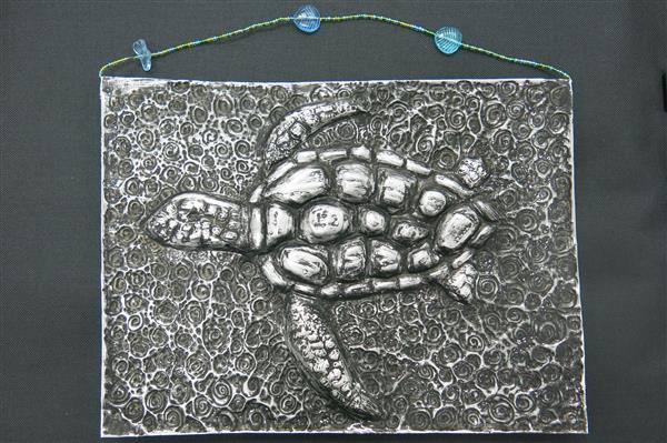 Turtle Repousse (embossed metal)