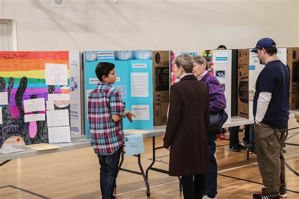 WLWV students explain projects during the 2019 Middle School Science Fair.