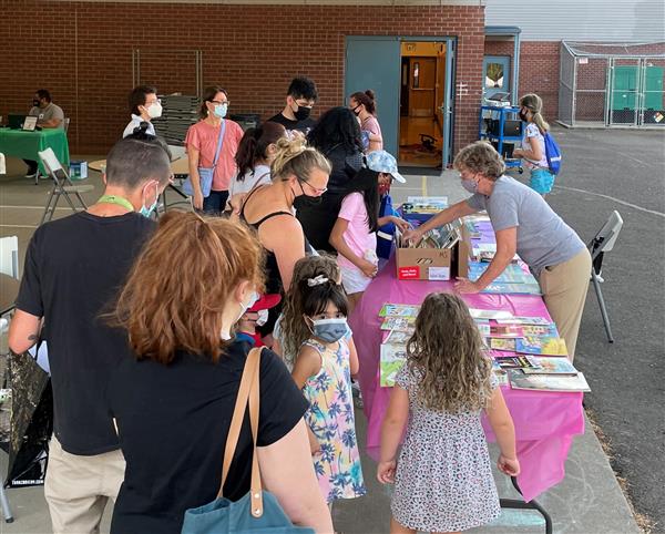 Families receive free books ahead of the school year.