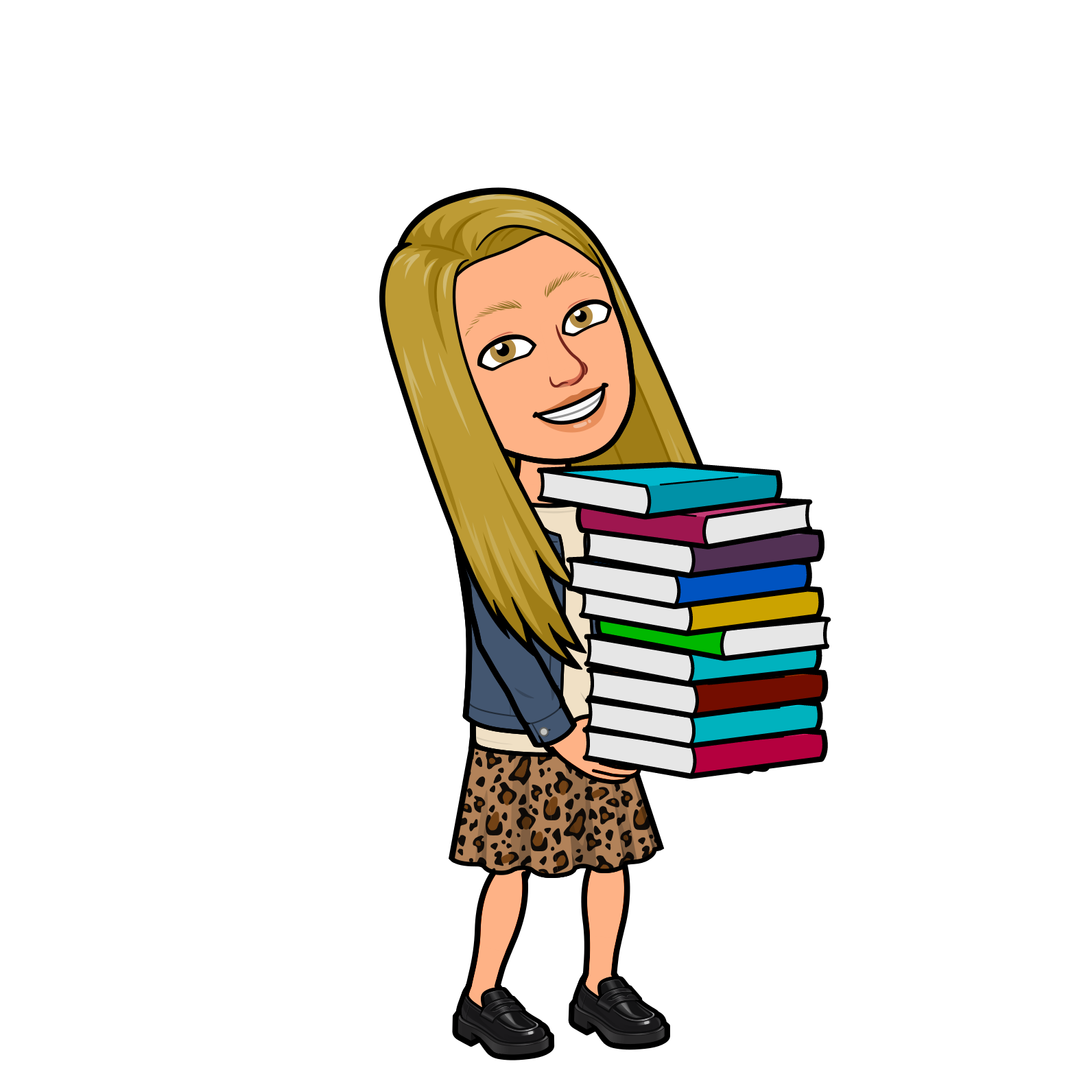 Ms. Bethany, Library Paraeducator Bitmoji 