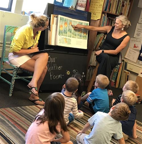 Teacher reading to students 