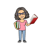 Mrs. Braden, Library Paraeducator Bitmoji 
