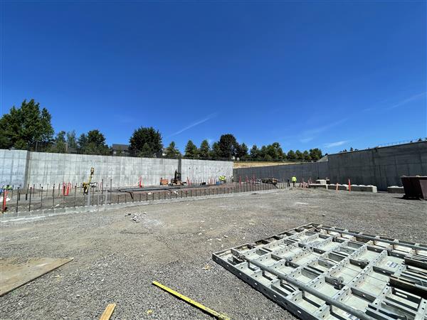 Panoramic photo of building walls