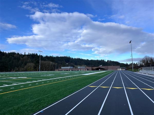 View of the field from the track