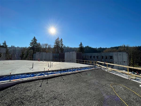Sun shine over construction site