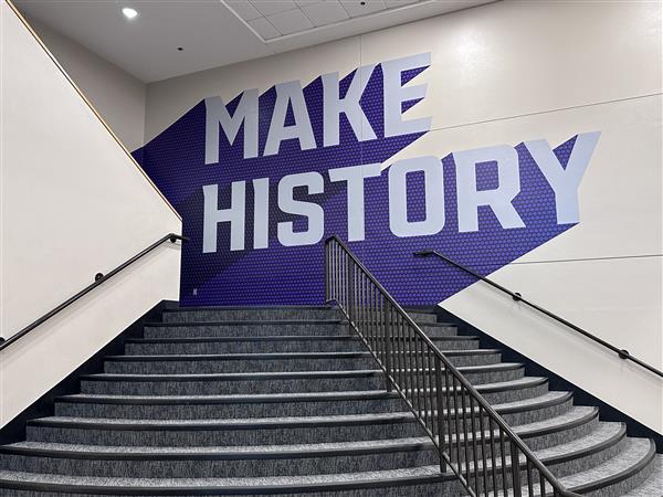 make history graphic on stairs
