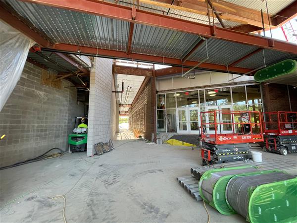 Combining of new auditorium with existing music wing