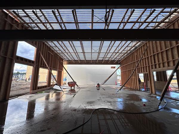 multipurpose room view under construction