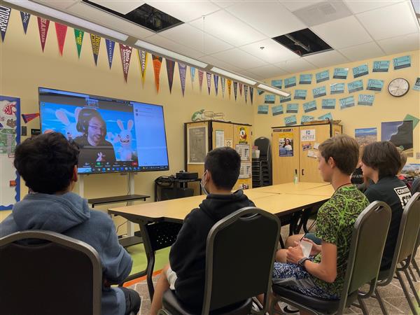 A guest speaker talks about video gam programming careers