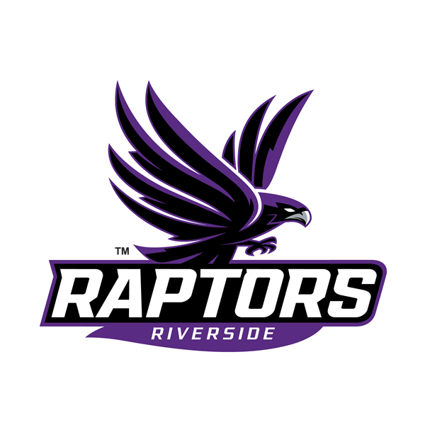 Riverside Raptors with a flying bird.
